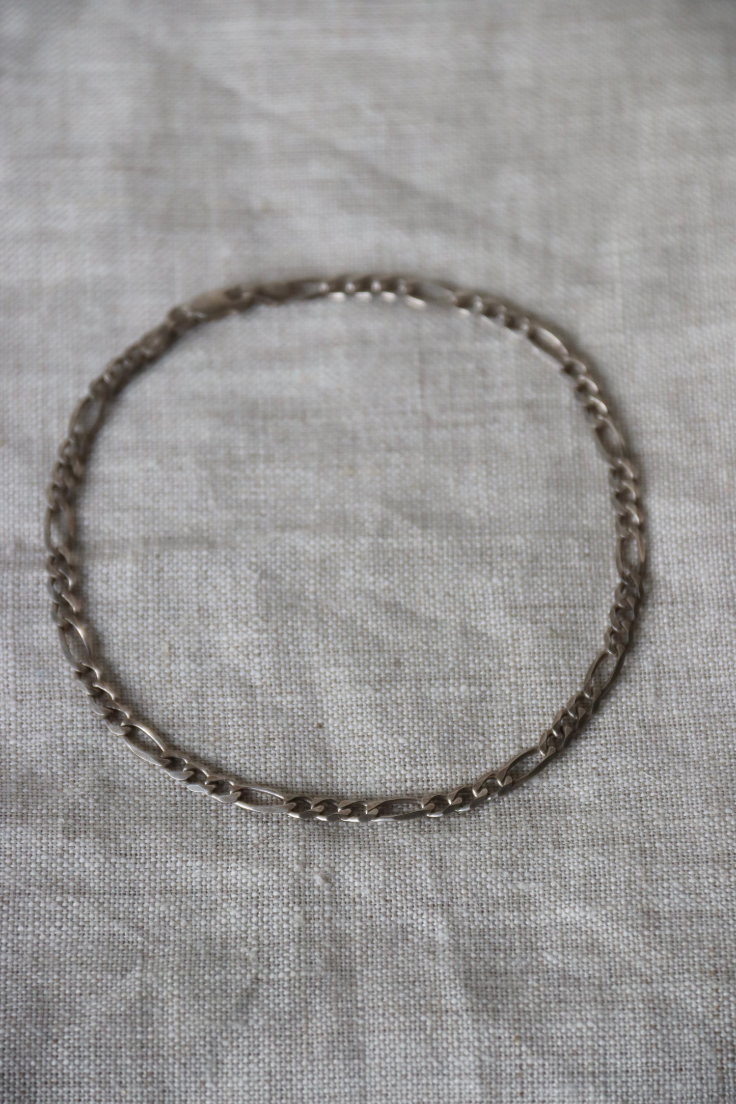 Sterling Silver Figaro Link Anklet