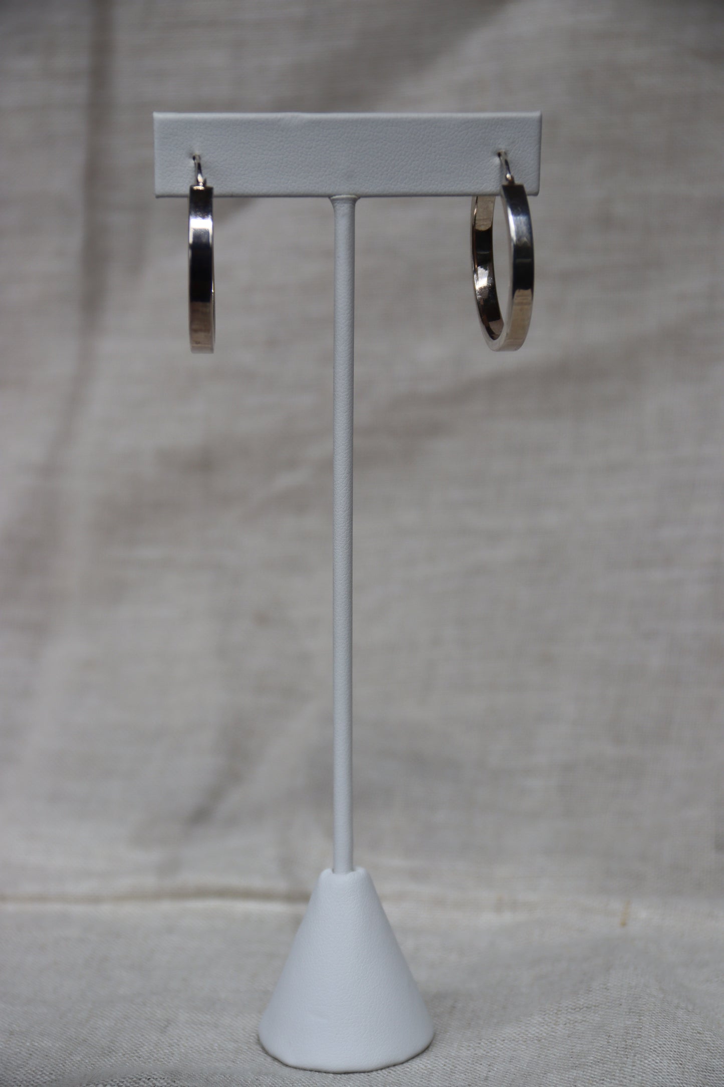 Sterling Silver Wide Flat Hoops