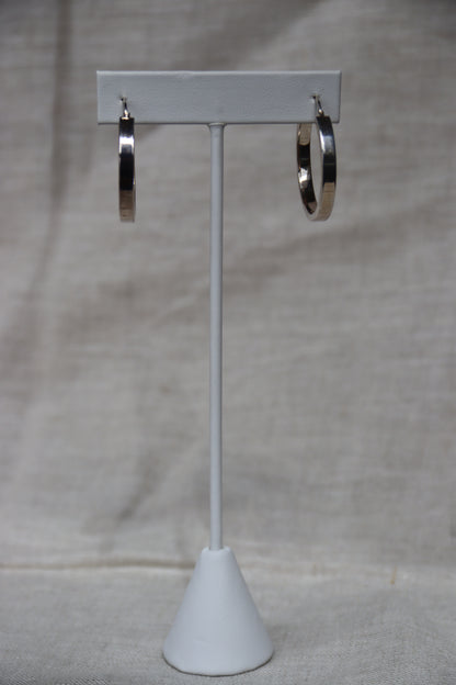 Sterling Silver Wide Flat Hoops