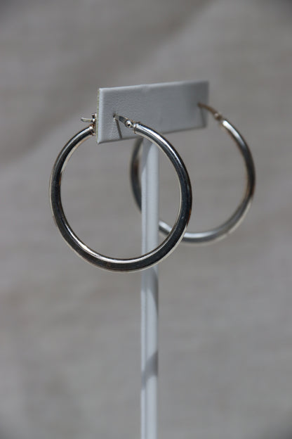 Sterling Silver Flat Hoops