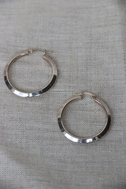 Sterling Silver Angled Hoops