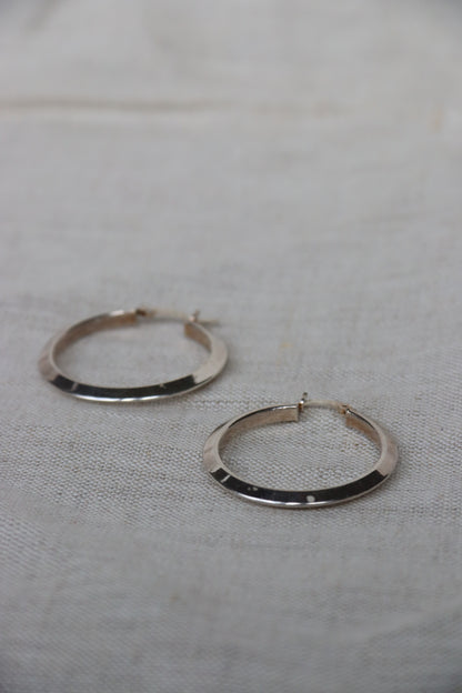 Sterling Silver Angled Hoops