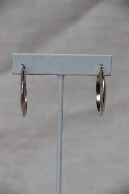 Sterling Silver Angled Hoops