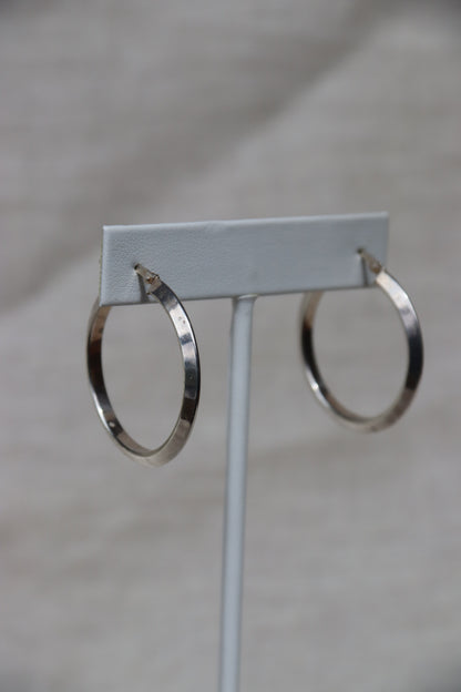 Sterling Silver Angled Hoops