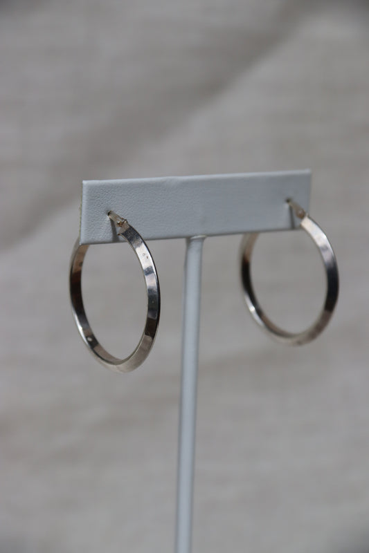 Sterling Silver Angled Hoops
