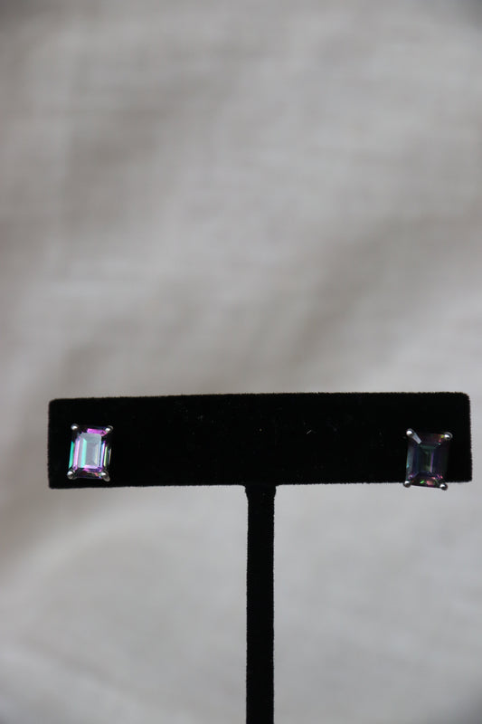 Sterling Silver Mystic Topaz Post Earrings