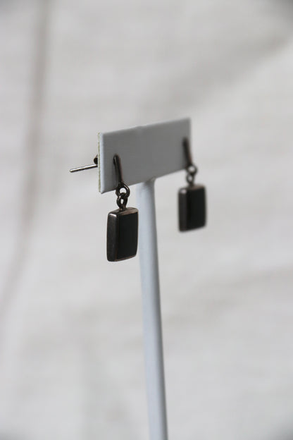 Sterling Silver Obsidian Earrings