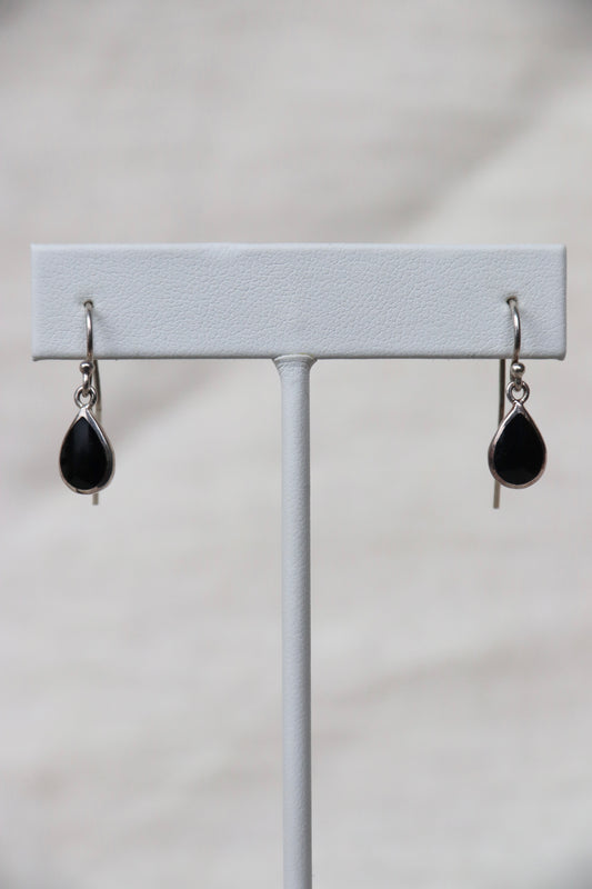 Sterling Silver Obsidian Earrings