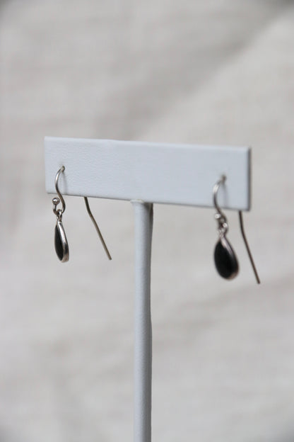 Sterling Silver Obsidian Earrings