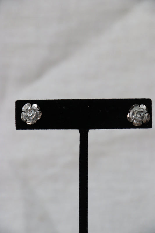 Sterling Silver Flower Post Earrings