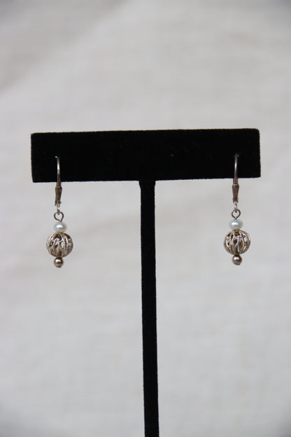Sterling Silver and Pearl Earrings