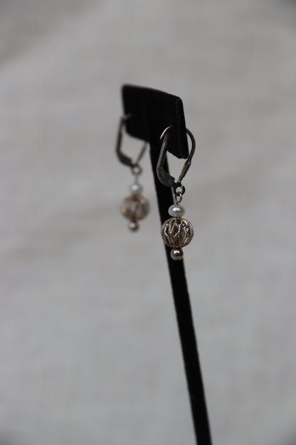 Sterling Silver and Pearl Earrings