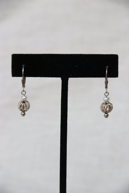 Sterling Silver and Pearl Earrings
