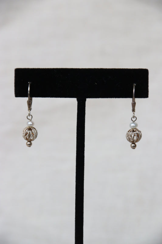 Sterling Silver and Pearl Earrings