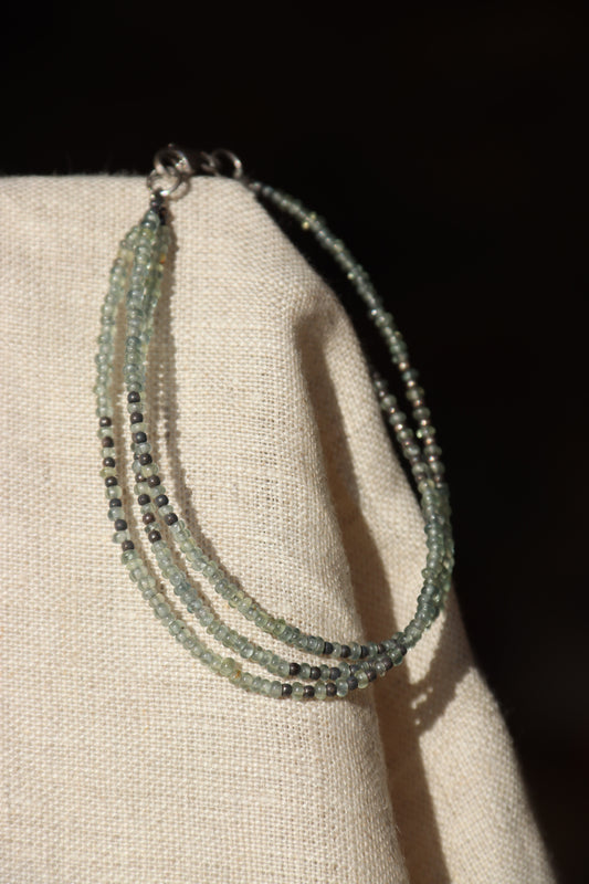 Sterling Silver Multi Strand Gemstone Bracelet