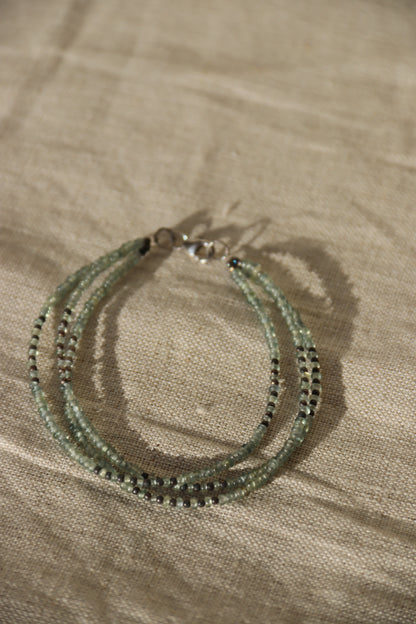 Sterling Silver Multi Strand Gemstone Bracelet