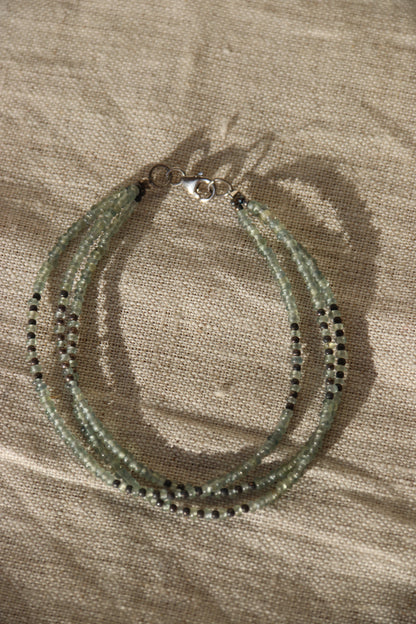 Sterling Silver Multi Strand Gemstone Bracelet