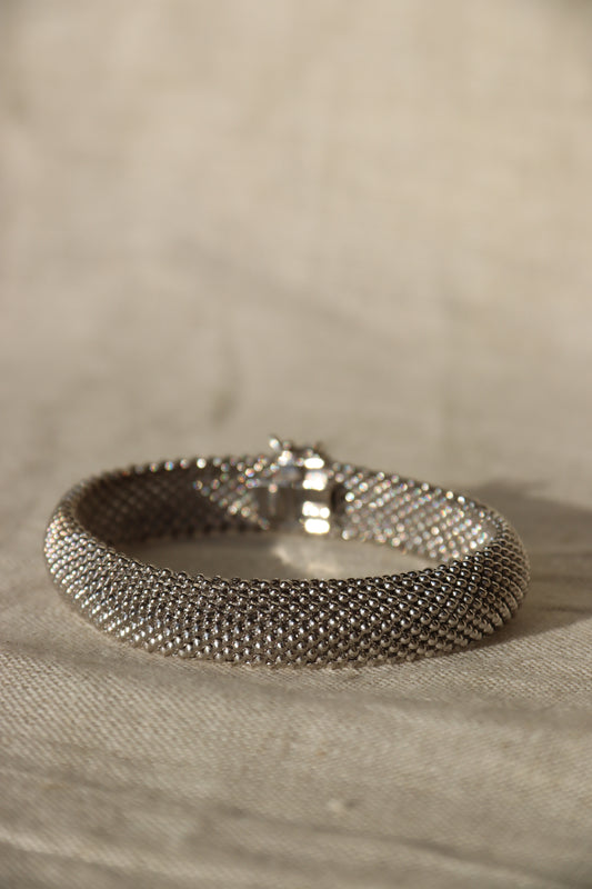 Sterling Silver Italian Popcorn Link Bracelet
