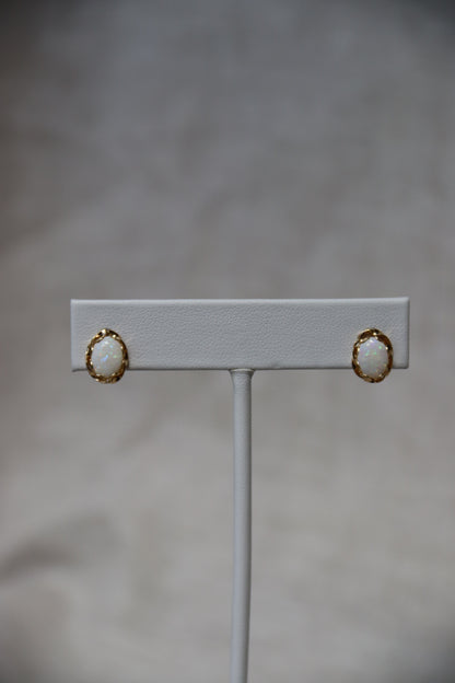 14K Gold Opal Wreath Stud Earrings