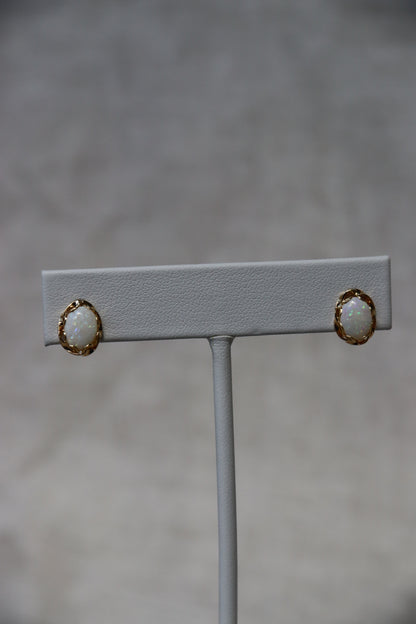 14K Gold Opal Wreath Stud Earrings