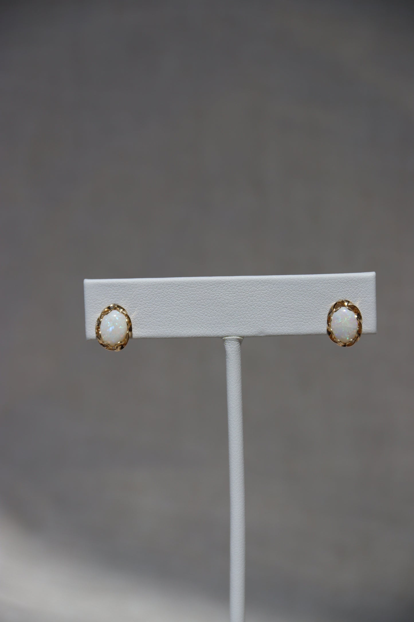 14K Gold Opal Wreath Stud Earrings