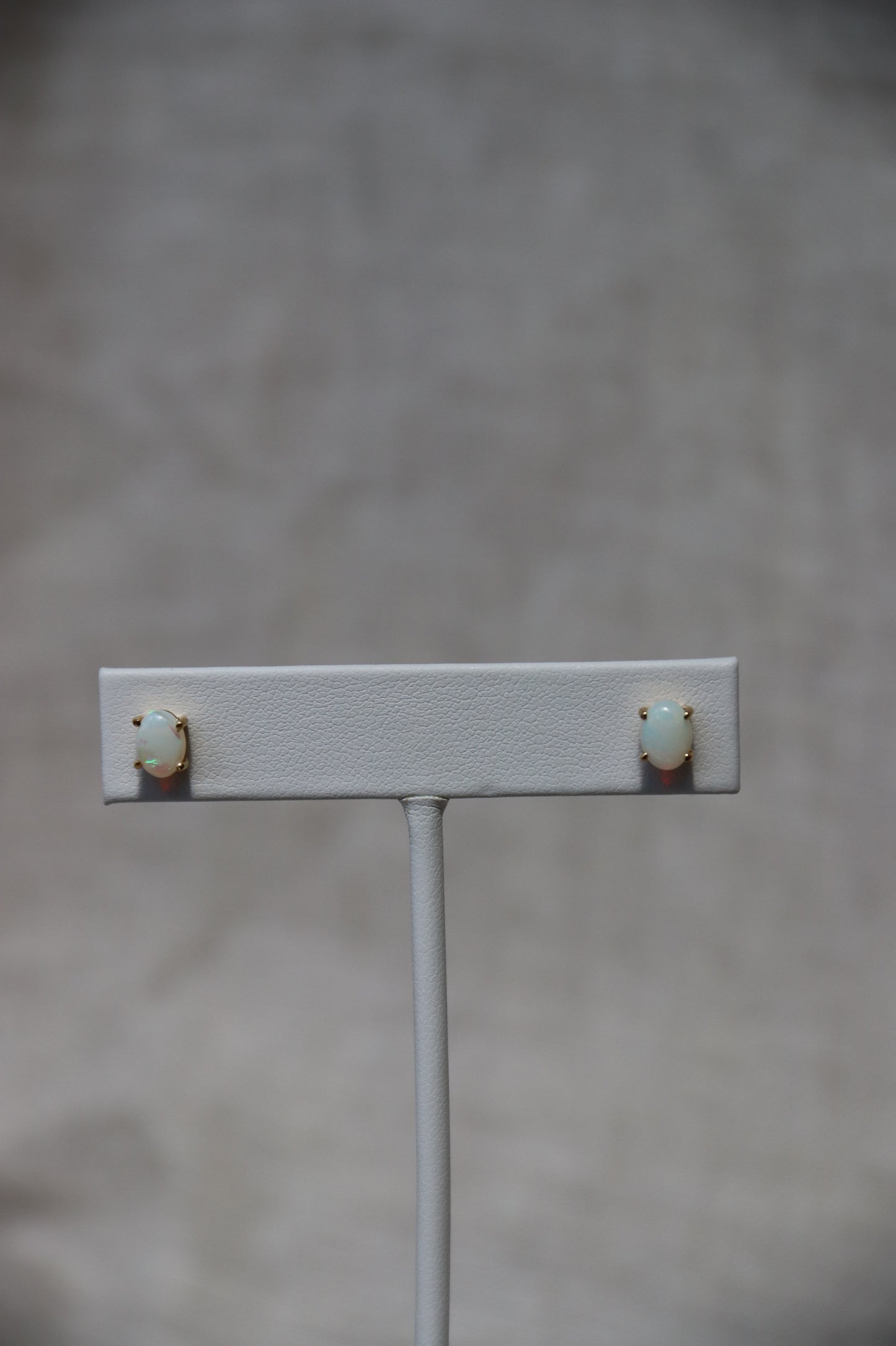 14K Gold Opal Stud Earrings