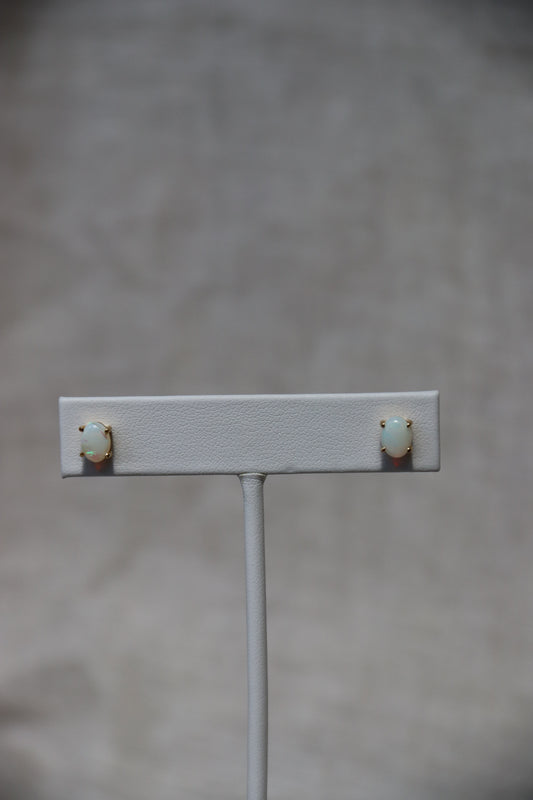14K Gold Opal Stud Earrings