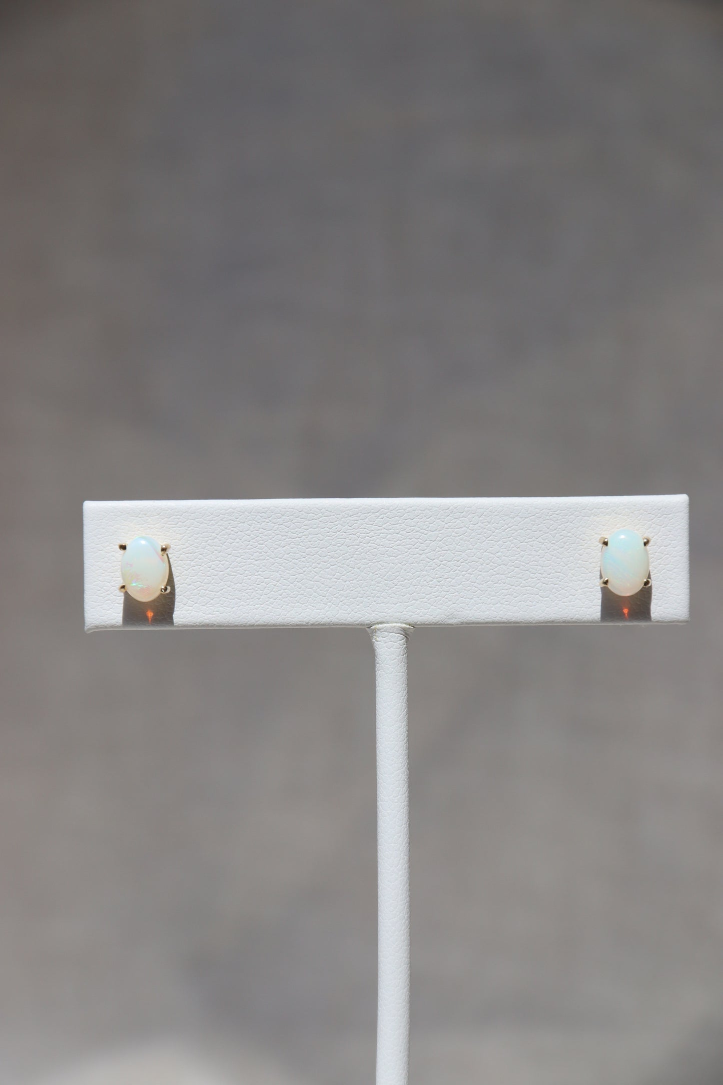 14K Gold Opal Stud Earrings