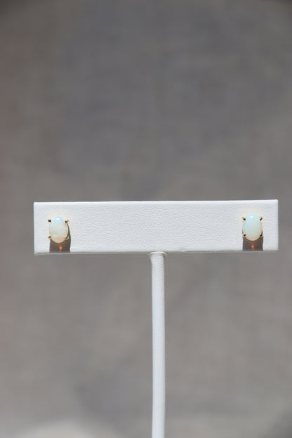 14K Gold Opal Stud Earrings