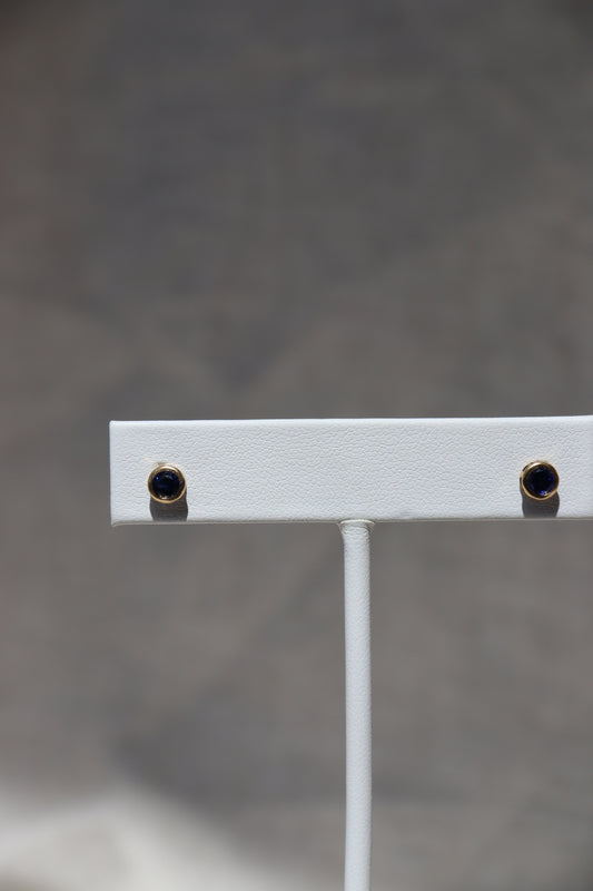 10K Gold Sapphire Stud Earrings