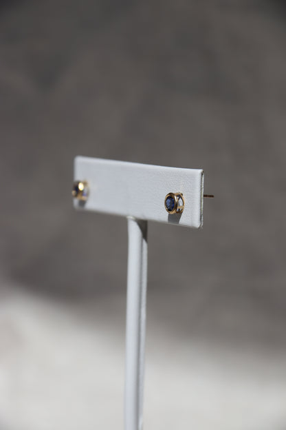 10K Gold Sapphire Stud Earrings