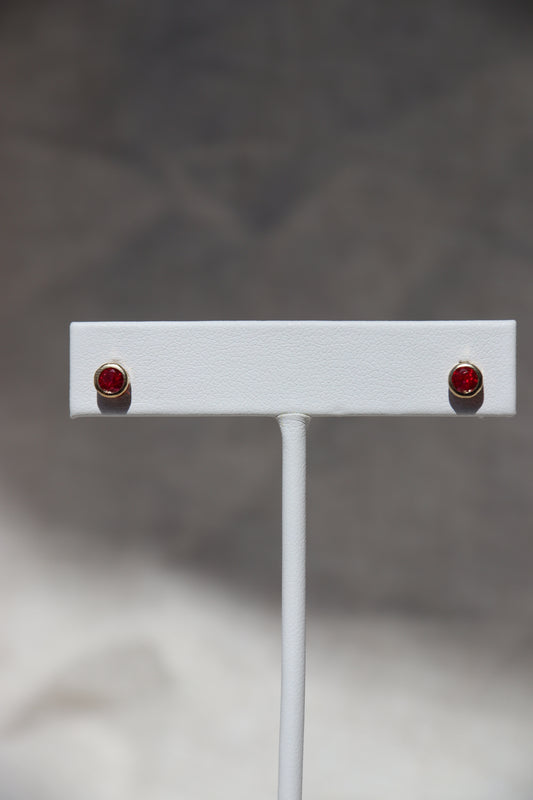 10K Gold Ruby Stud Earrings