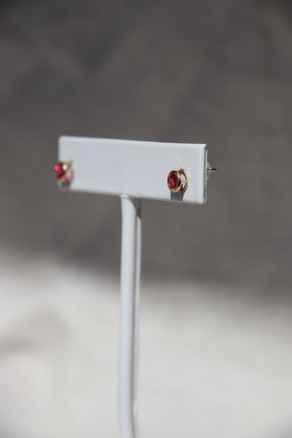 10K Gold Ruby Stud Earrings