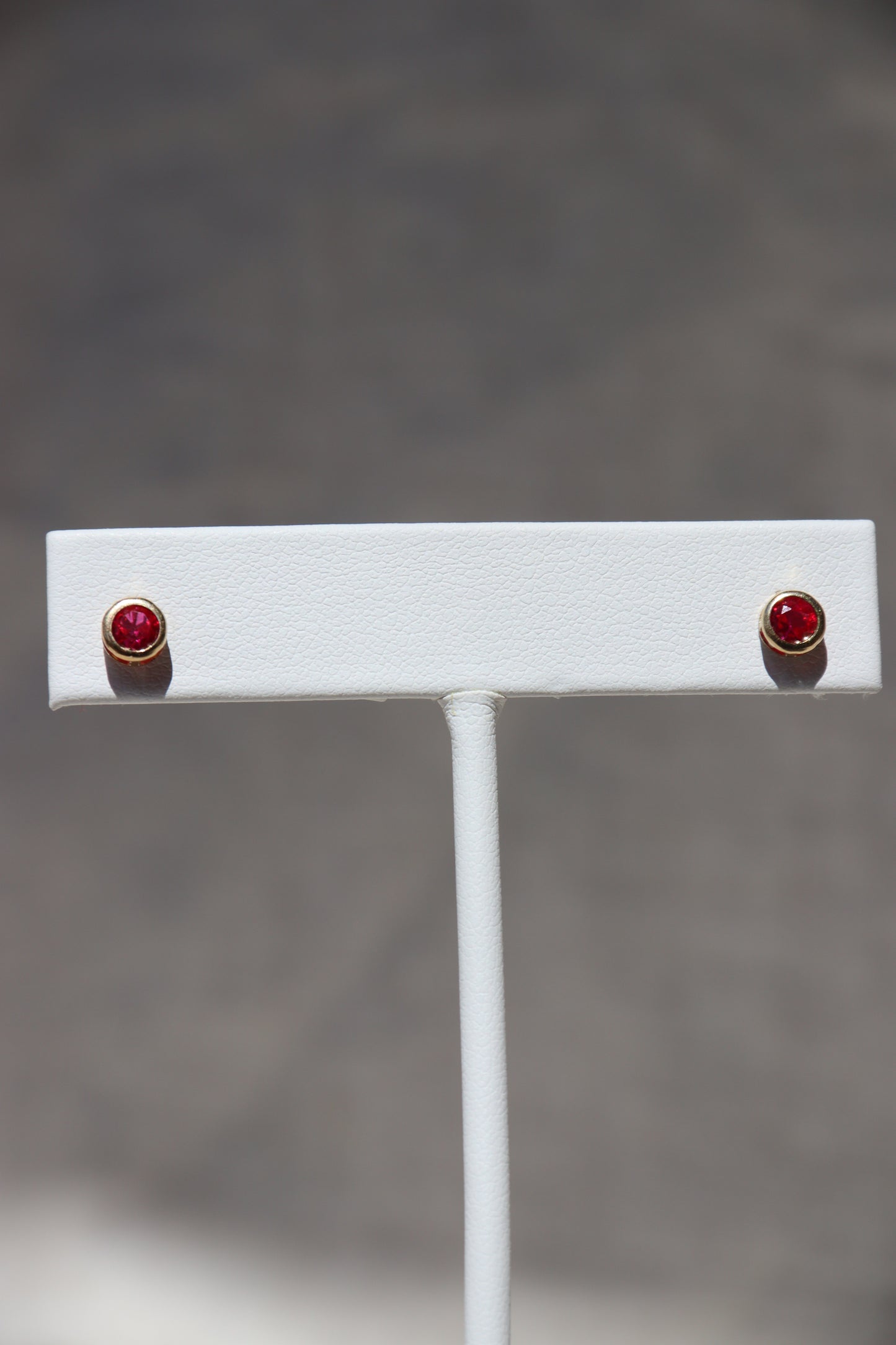 10K Gold Ruby Stud Earrings