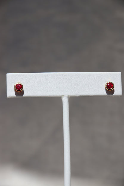 10K Gold Ruby Stud Earrings
