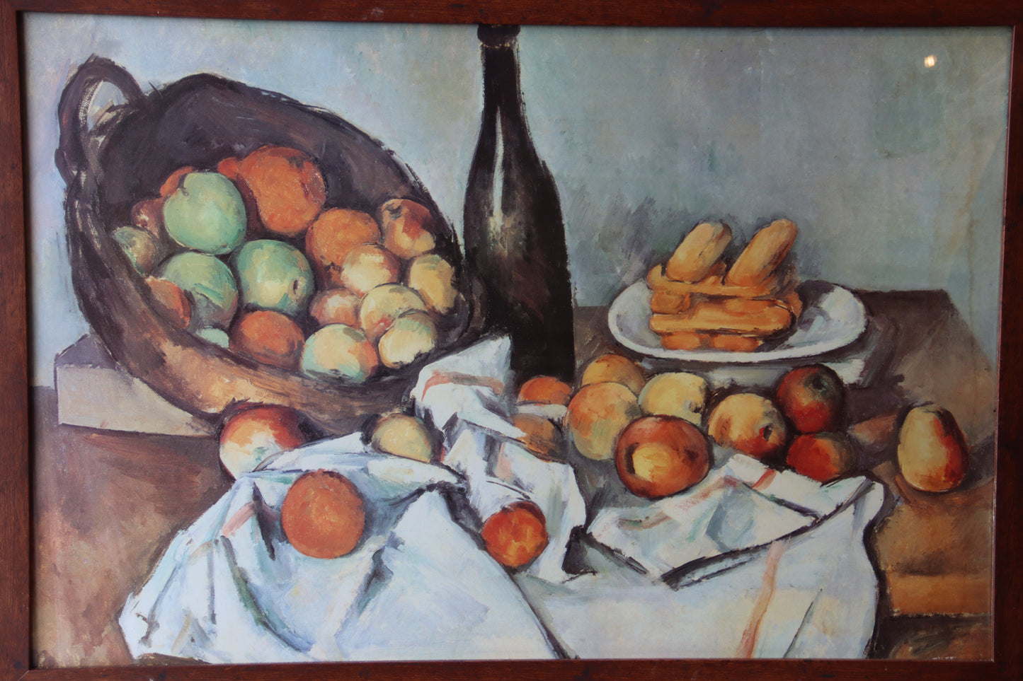 Large Framed Print of “Basket of Apples” by Cézanne
