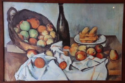 Large Framed Print of “Basket of Apples” by Cézanne