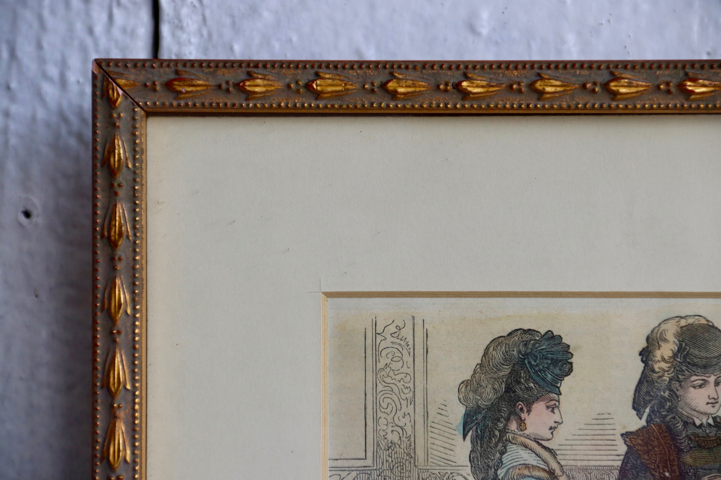 Set of Two Framed Antique Fashion Prints