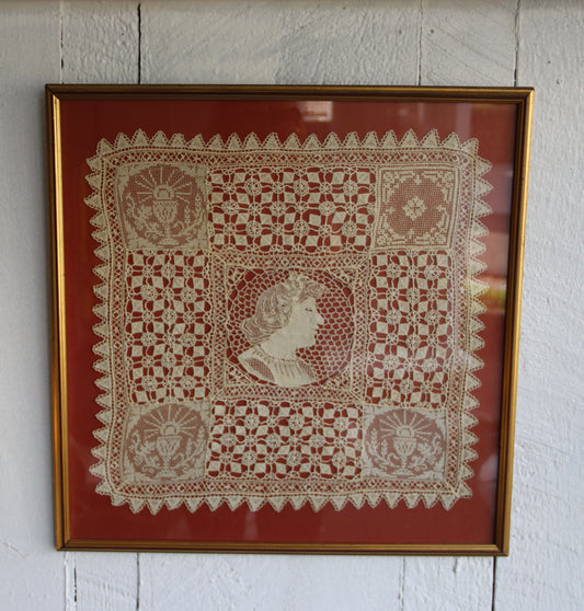 Vintage Framed Lace Doily