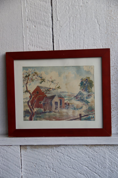 Set of Two Framed Watercolors