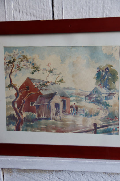 Set of Two Framed Watercolors