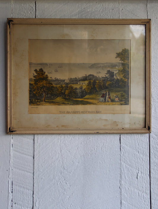 Vintage Framed Print "The Narrows New York Bay"