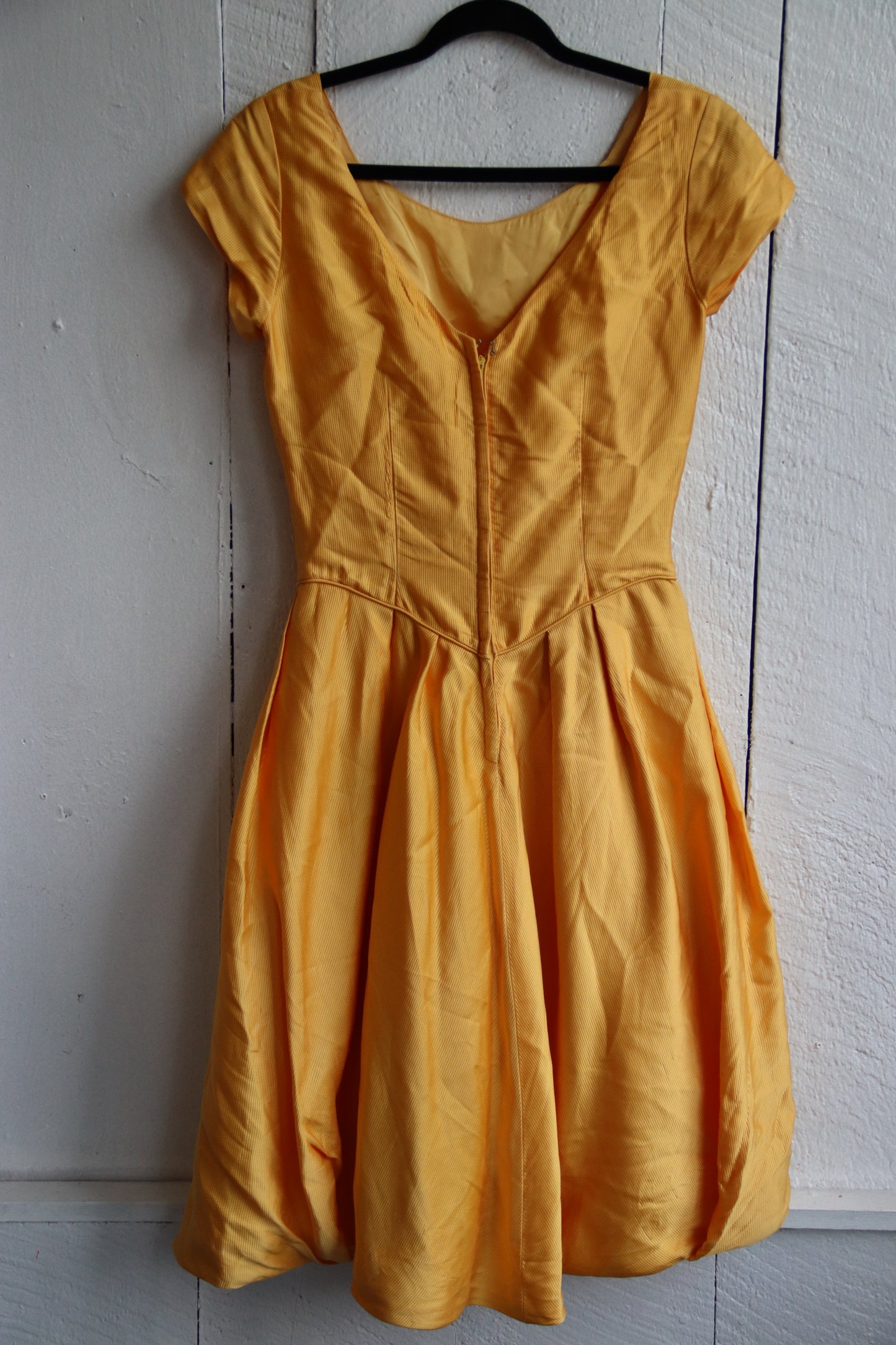 Yellow Short Sleeved Puff Dress