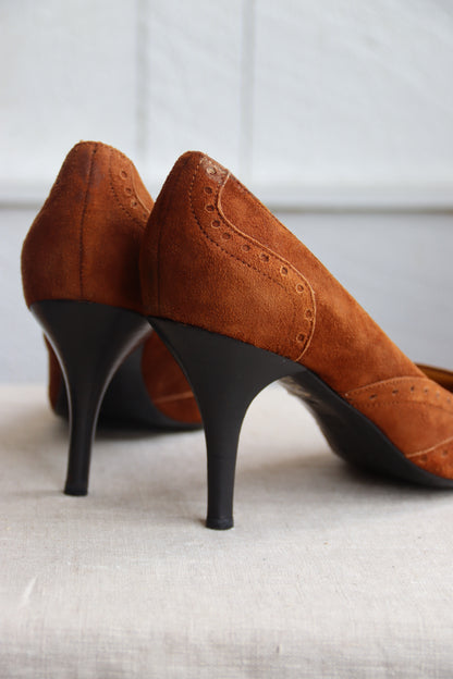 Lanvin Brown Suede High Heels