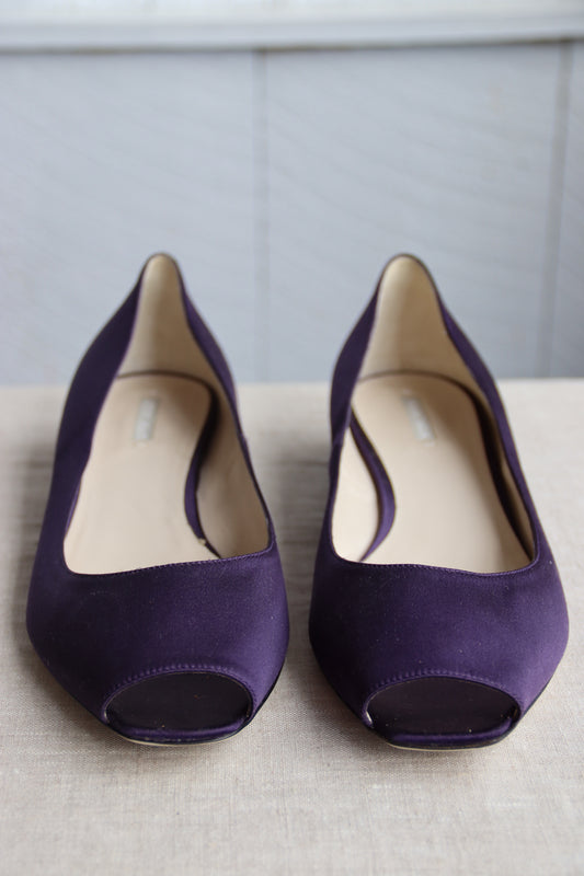 Giorgio Armani Purple Satin Flats - NW