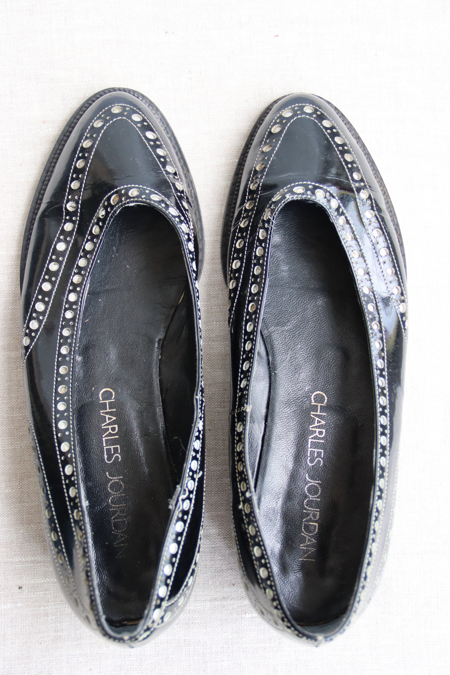 Charles Jourdan Black Leather Flats