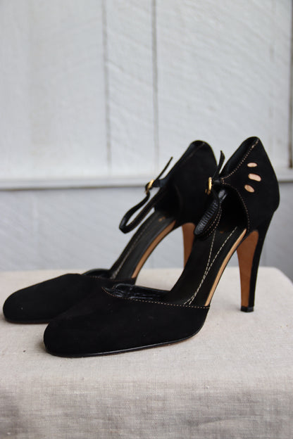 Kate Spade Black Suede Heels