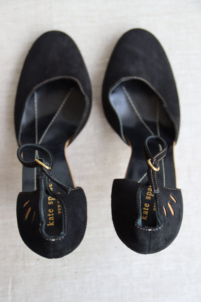 Kate Spade Black Suede Heels