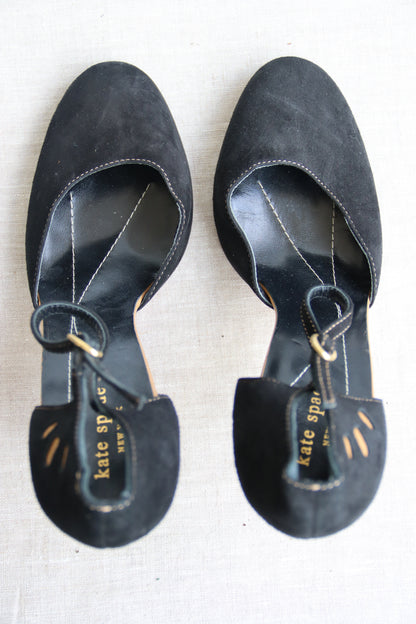 Kate Spade Black Suede Heels