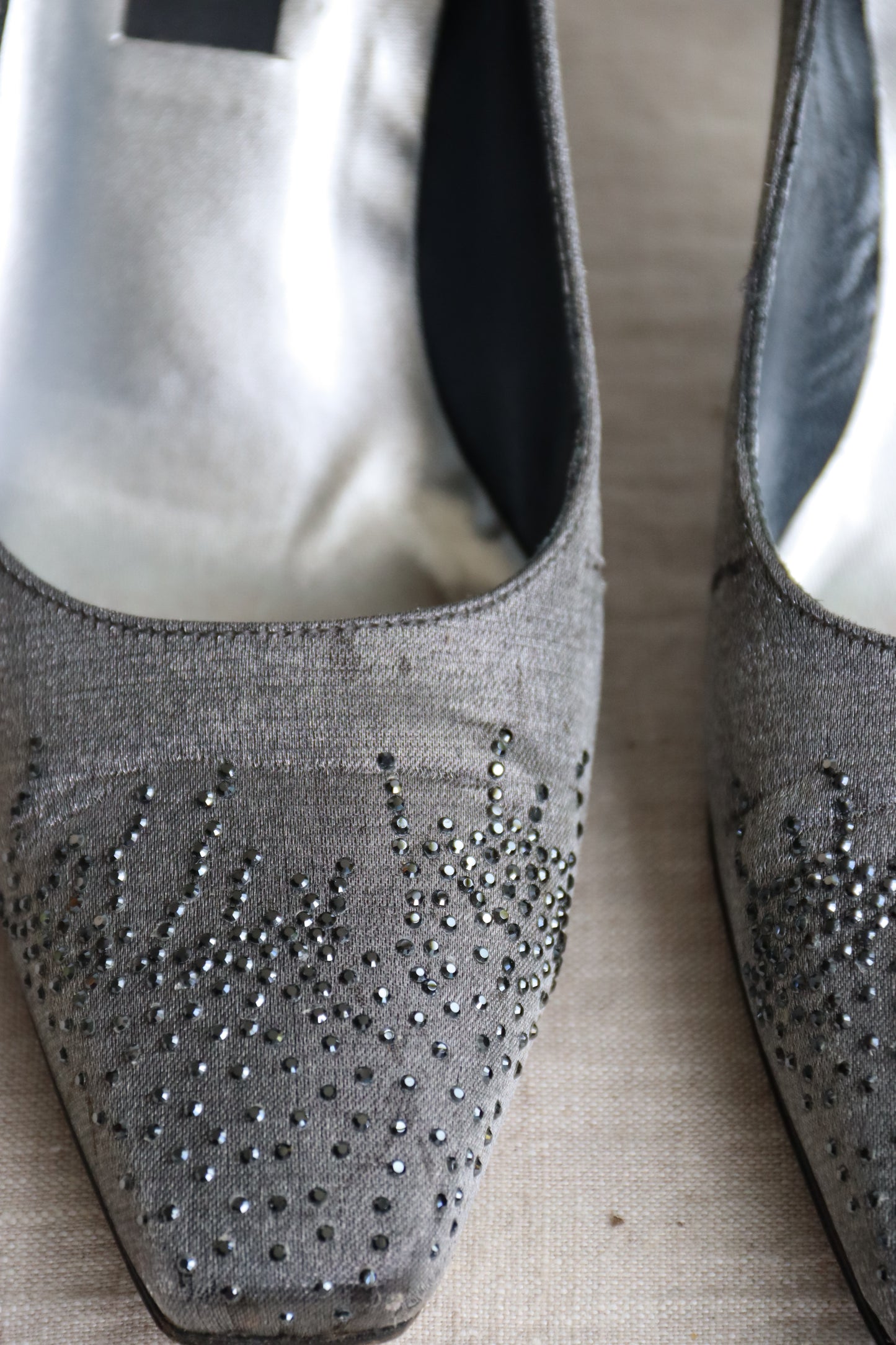 Stuart Weitzman Grey Heels with Sparkles